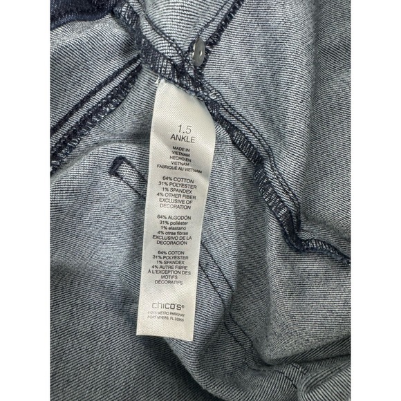 Chico's Perfect Stretch Pull On Jegging Ankle Blue Denim Size 10 Chico's 1.5 - Picture 10 of 10